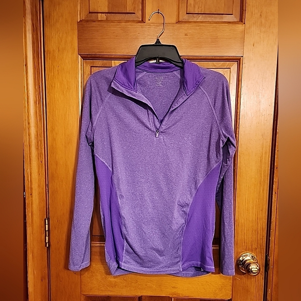 Champion Duo Dry Purple 1/4 Zip Pullover Womens Size M Long Sleeve Jacket